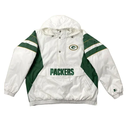 Home Team Green Bay Packers White Half-Zip Jacket