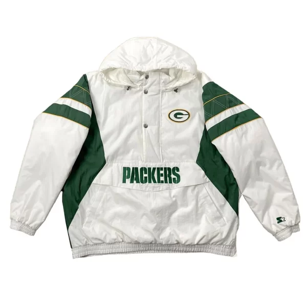 Home Team Green Bay Packers White Half-Zip Jacket