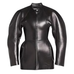 Katy Perry’s Circle Cut Black Leather Jacket