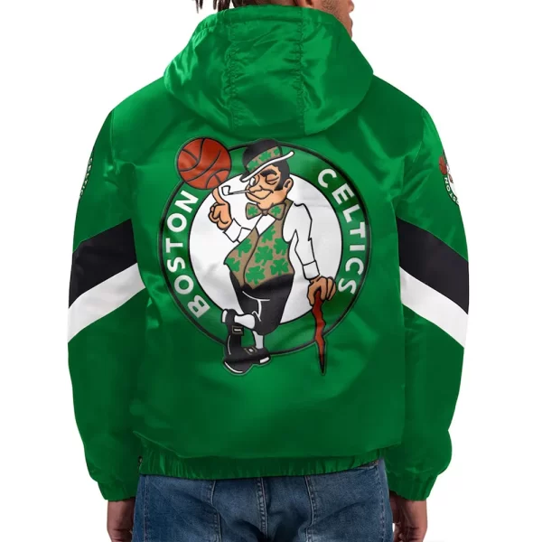 Kelly Green Boston Celtics Force Play Satin Hoodie Half-Zip Jacket