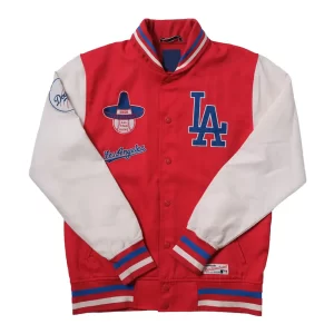 LA Dodgers 1959 Red and White Wool Varsity Jacket