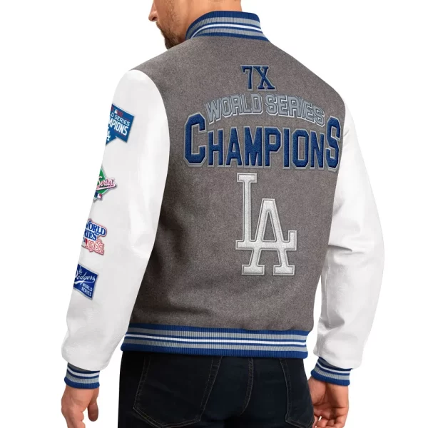 LA Dodgers 7X Super Bowl Full-Snap Varsity Wool Jacket