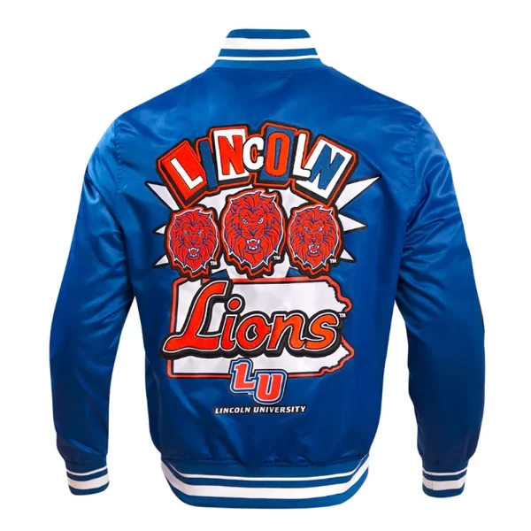 Lincoln University Homecoming Classic Rib Blue Satin Jacket