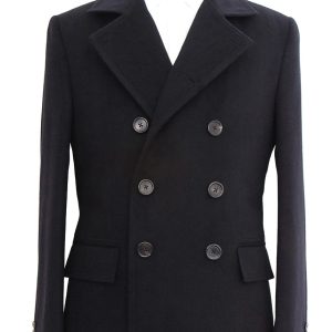 Mens Black Fitted Peacoat Quantum Of Solace Ending