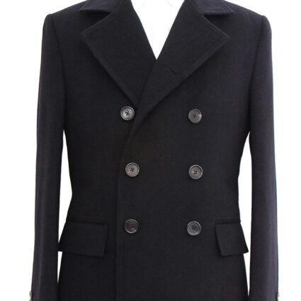 Mens Black Fitted Peacoat Quantum Of Solace Ending