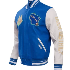 Milwaukee Bucks 2023-24 City Edition Royal Blue Varsity Jacket