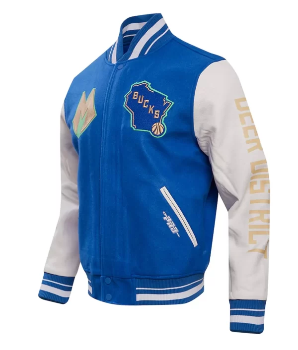 Milwaukee Bucks 2023-24 City Edition Royal Blue Varsity Jacket