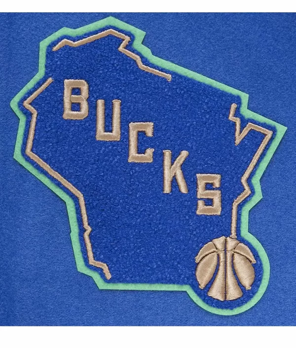 Milwaukee Bucks 2023-24 City Edition Royal Varsity Jackets