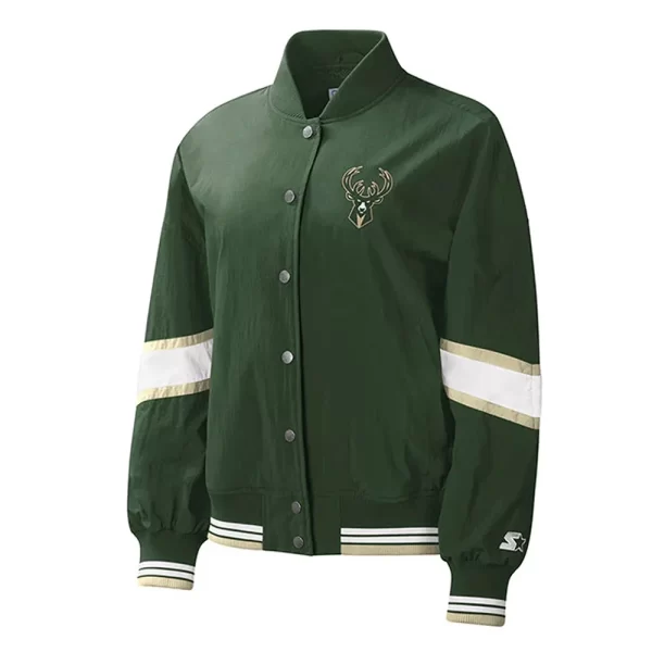 Milwaukee Bucks Green Crinkle Pinnacle Jacket