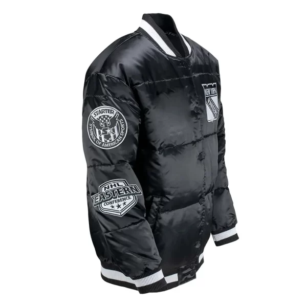 NY Rangers Black Down Fill Puffer Jackets