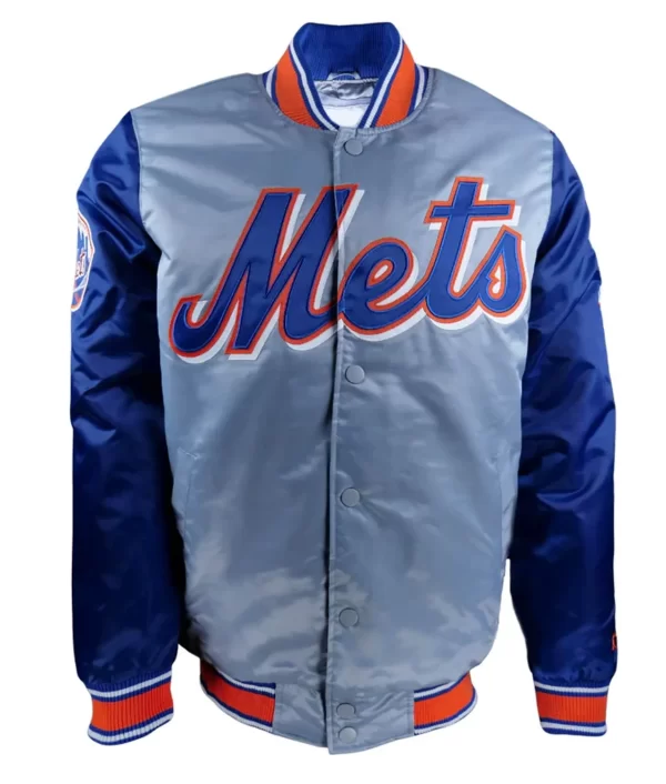 New York Mets Exclusive Gray & Blue Satin Jacket