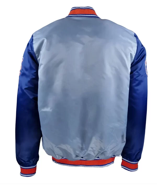 New York Mets Gray and Blue Full-Snap Satin Jacket