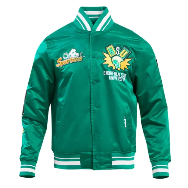 Norfolk State University Homecoming Rib Green Satin Jacket