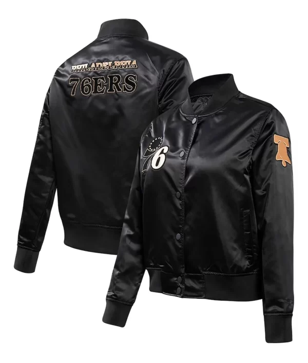 Philadelphia 76ers Glam Varsity Satin Jackets