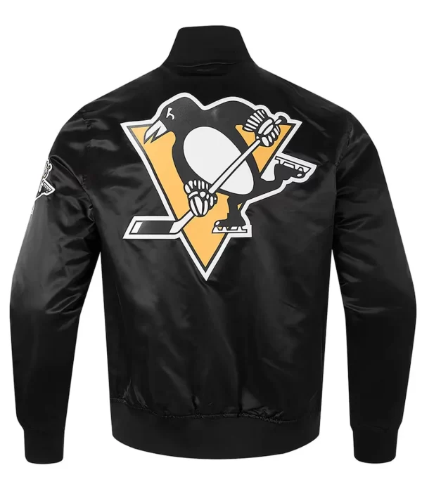 Pittsburgh Penguins Glam Classic Black Varsity Satin Jacket