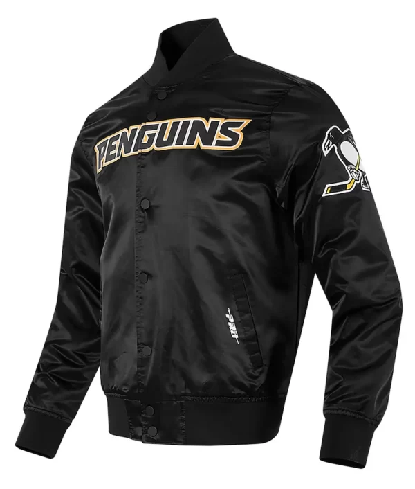 Pittsburgh Penguins Glam Varsity Satin Jacket