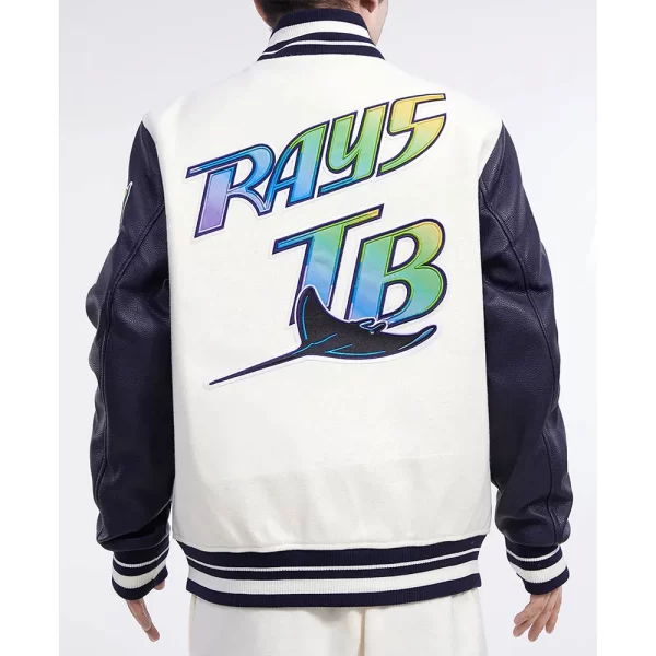 Retro Tampa Devil Rays Classic Rib Wool Varsity Jacket