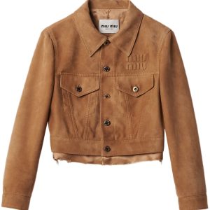 Short Casual Style Suede Plain Leather Party Jacket