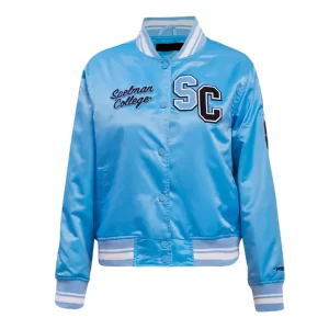 Spelman College Classic Rib Blue Satin Jacket