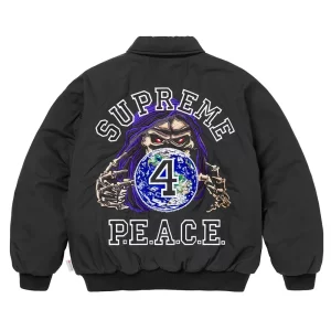 Supreme Peace Embroidered Work Black Jacket