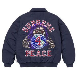 Supreme Peace Embroidered Work Navy Jacket