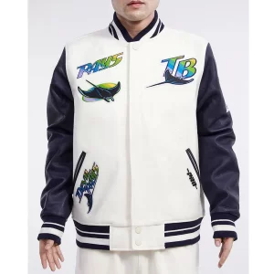 Tampa Devil Rays Retro Classic Rib Wool Varsity Jacket