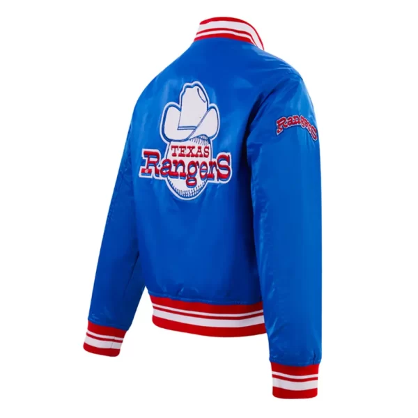 Texas Rangers Retro Classic Rib Royal Satin Jackets