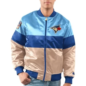 Toronto Blue Jays Powder Blue & Gold Tri-Color Satin Jacket