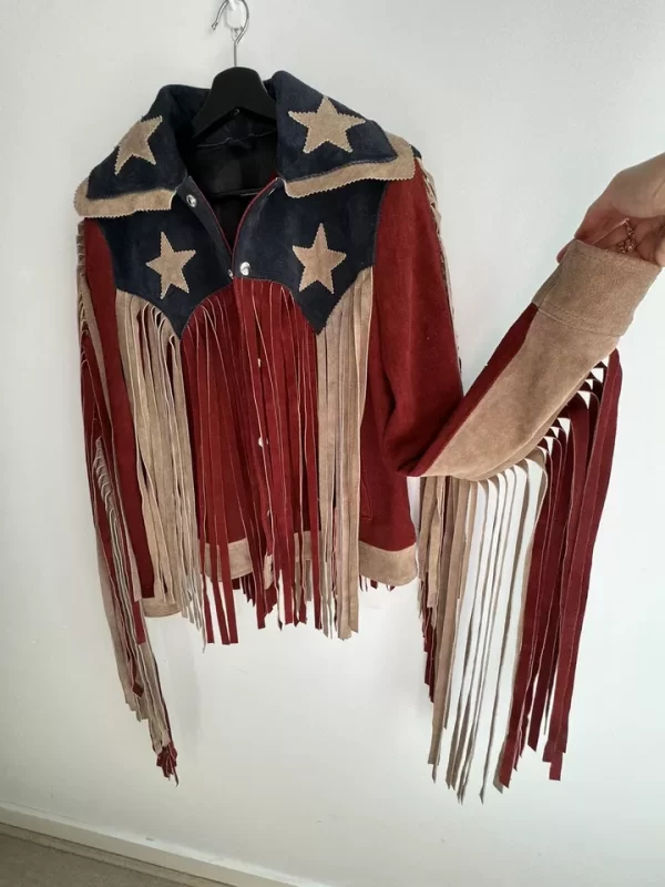 USA Stars & Stripes Suede Fringe Jacket