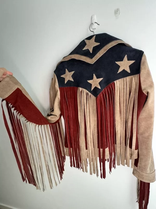 USA Stars & Stripes Suede Fringe Jackets