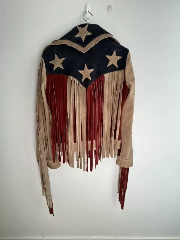 USA Stars and Stripes Suede Fringe Jacket