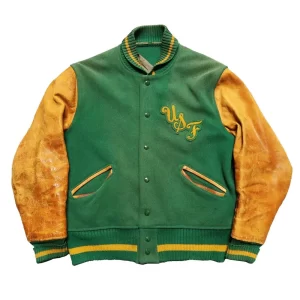 USF Green and Tan Wool Varsity Jacket