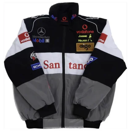 Vintage Grey Colorblock Racing Mccl@ren Santander Jacket