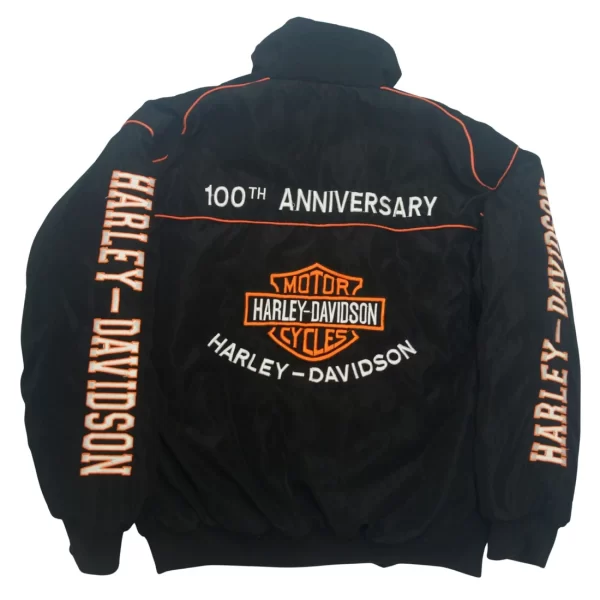 Vintage Racing Harley Black Zip Jacket