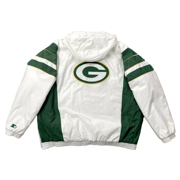 White Home Team Green Bay Packers Half-Zip Jacket