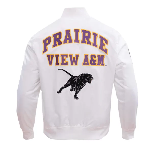 White Prairie View A&M University Classic Satin Jacket