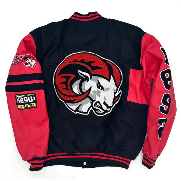 Winston-Salem State Rams Ole Skool Varsity Wool Leather Jacket