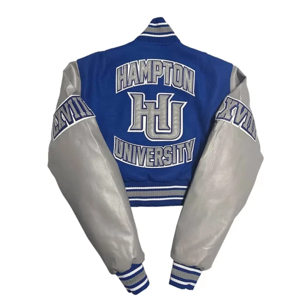 Women’s Hampton University Full-Snap Wool Cropped Varsity Jacket