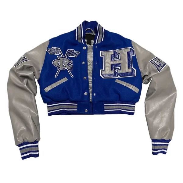 Women’s Hampton University Royal Blue and Gray Varsity Jacket