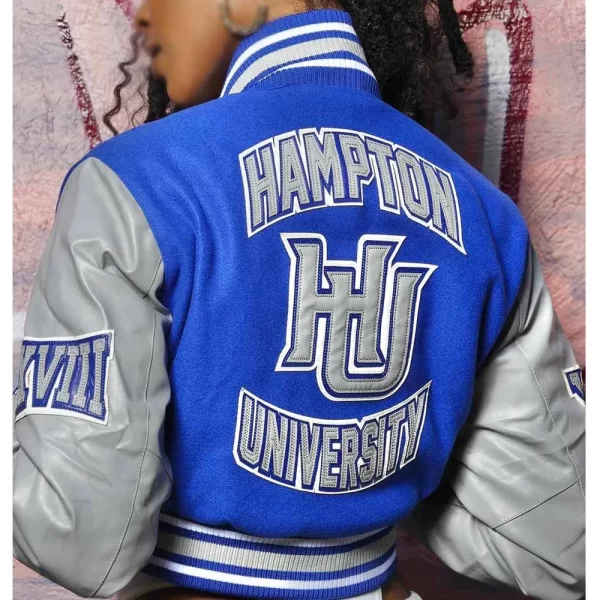 Women’s Hampton University Royal and Gray Varsity Jackets