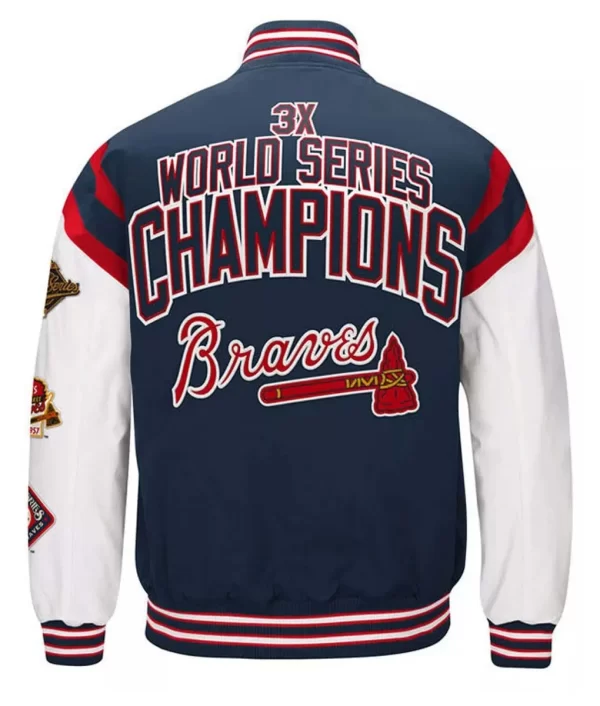 Atlanta Braves Home Team Commemorative Full-Snap Satin Varsity Jacket