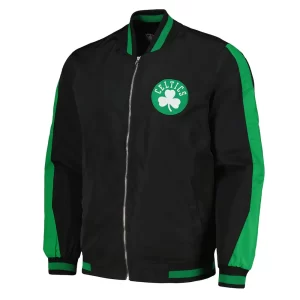 Boston Celtics Full-Zip Black Bomber Jacket