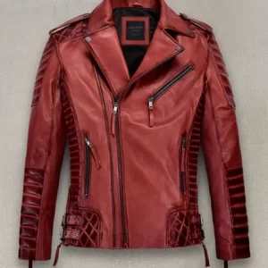 Charles Burnt Red Leather Jacket