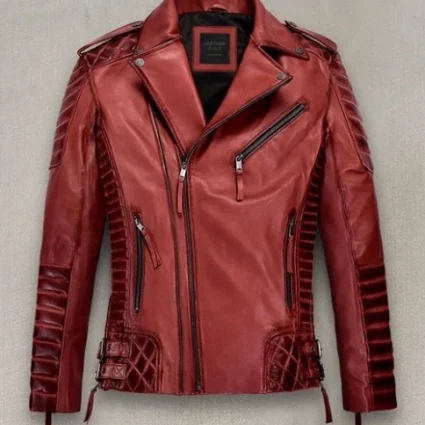 Charles Burnt Red Leather Jacket