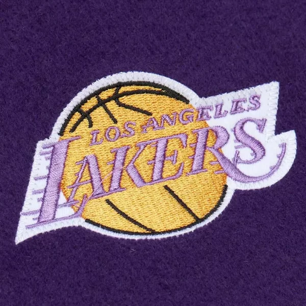 LA Lakers Purple and Off White Varsity Jacket