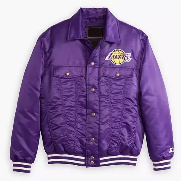 Los Angeles Lakers Silver Tab Trucker Satin Jacket