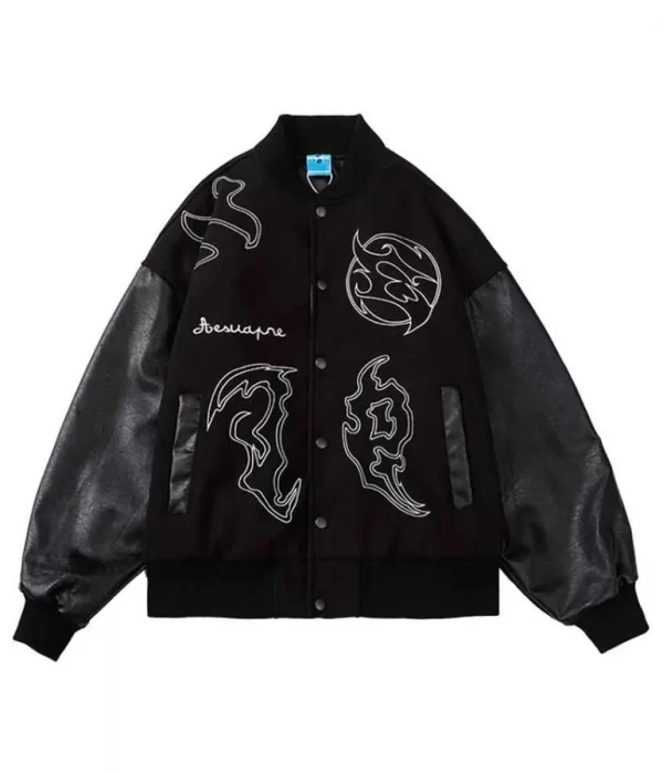 Men’s Embroidered Hip Hop Wool Varsity Jacket