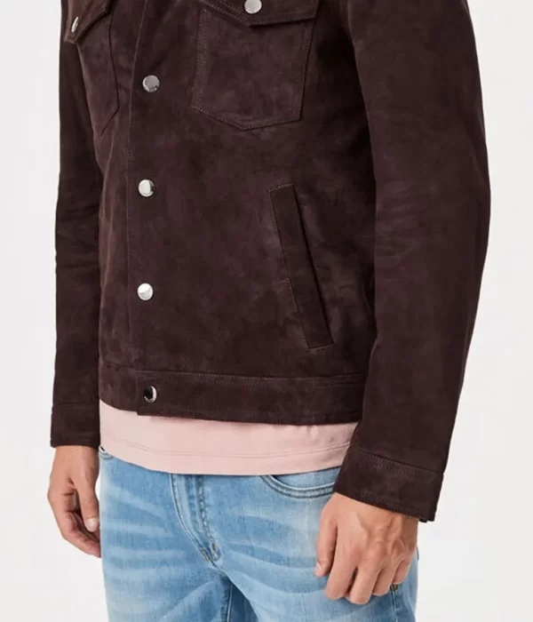 Men’s Suede Trucker Leather Jacket