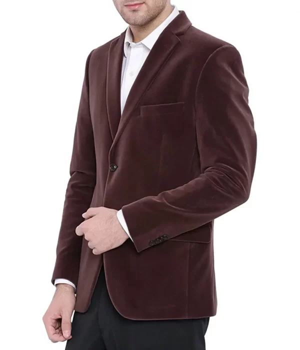 Men’s Two Button Brown Velvet Coats