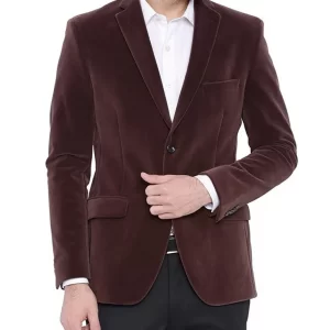 Men’s Two Button Brown Velvet Jacket